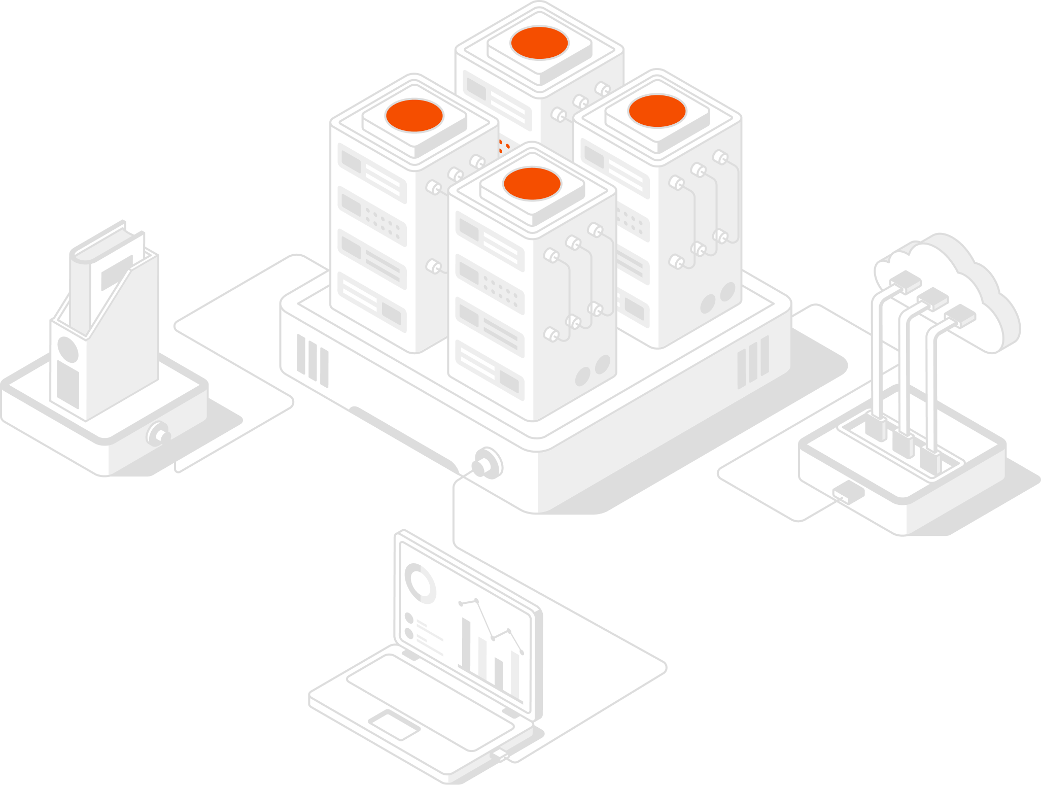 Isometric illustration of sovereign, Kubernetes-native infrastructure deployment.